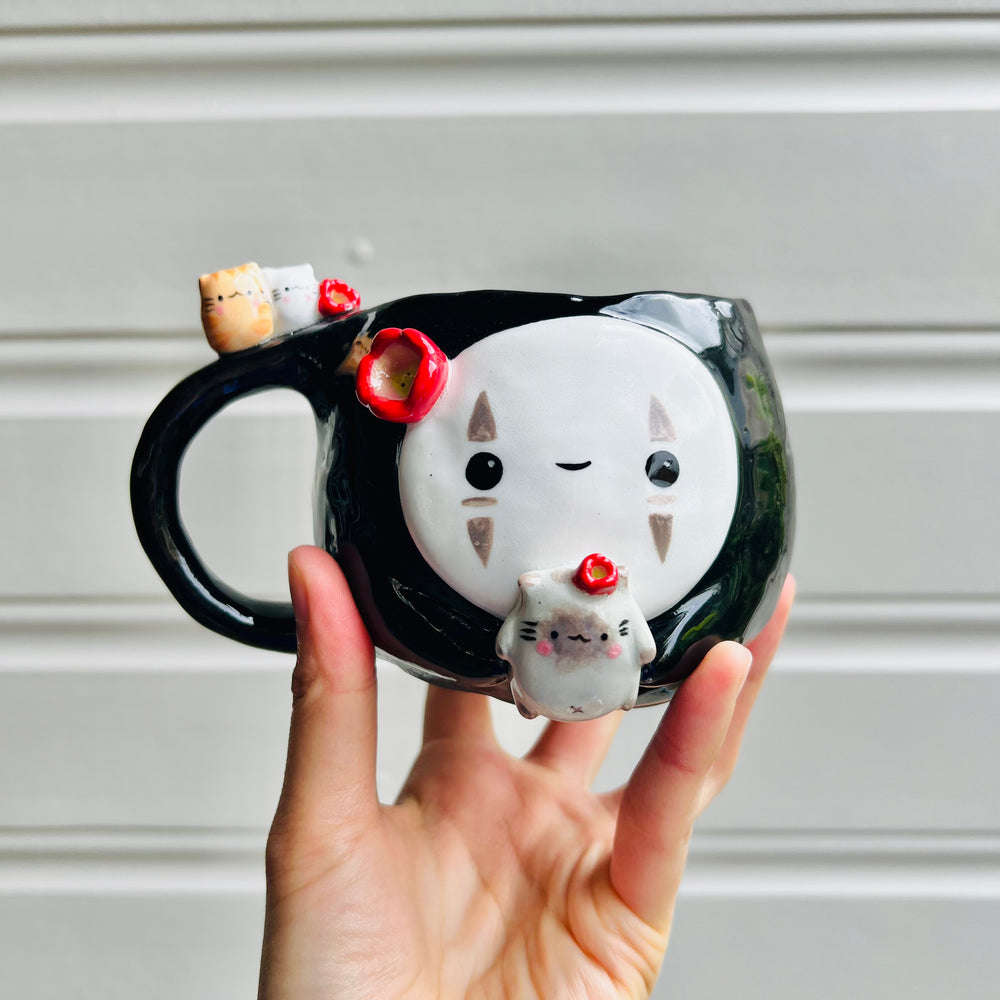 No Face mug with cat friends, photo 1 of 6